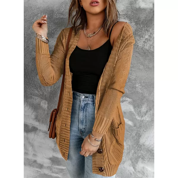 Sidefeel Women's Open Front Cardigan Sweaters Casual Button Down Knitted Coat Tops with Pockets