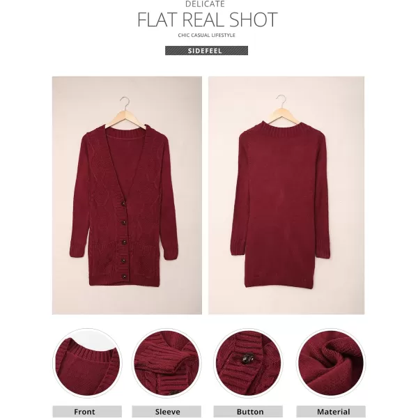 Sidefeel Women's Open Front Cardigan Sweaters Casual Button Down Knitted Coat Tops with Pockets