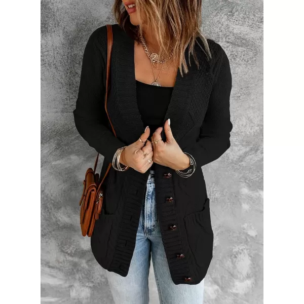Sidefeel Women's Open Front Cardigan Sweaters Casual Button Down Knitted Coat Tops with Pockets
