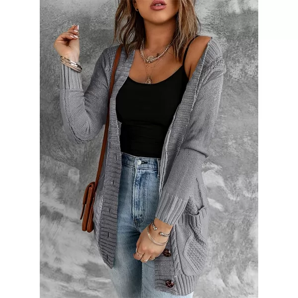 Sidefeel Women's Open Front Cardigan Sweaters Casual Button Down Knitted Coat Tops with Pockets