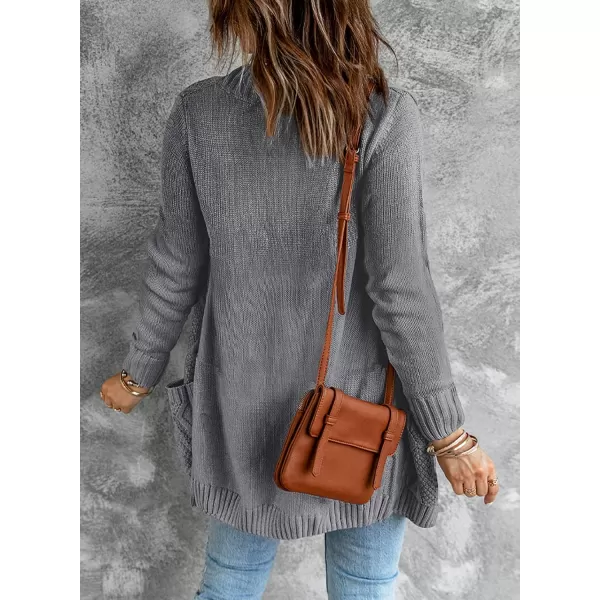 Sidefeel Women's Open Front Cardigan Sweaters Casual Button Down Knitted Coat Tops with Pockets