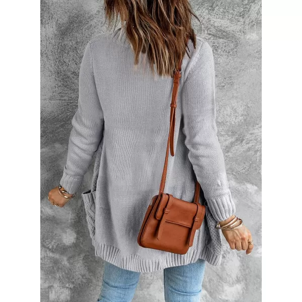 Sidefeel Women's Open Front Cardigan Sweaters Casual Button Down Knitted Coat Tops with Pockets
