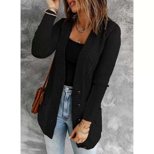 Sidefeel Women's Open Front Cardigan Sweaters Casual Button Down Knitted Coat Tops with Pockets