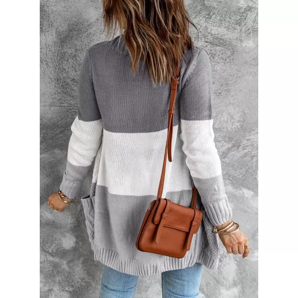 Sidefeel Women's Open Front Cardigan Sweaters Casual Button Down Knitted Coat Tops with Pockets