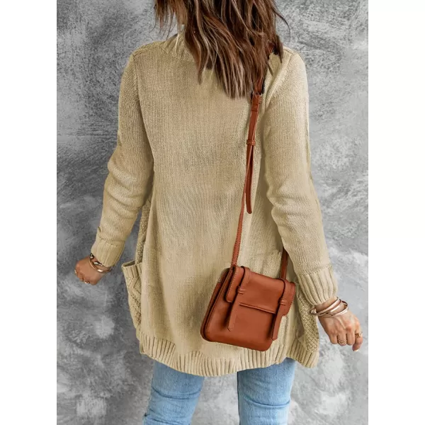 Sidefeel Women's Open Front Cardigan Sweaters Casual Button Down Knitted Coat Tops with Pockets