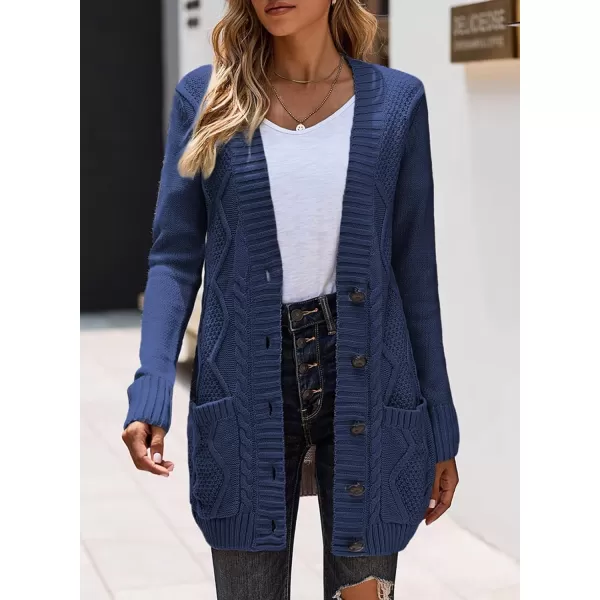 Sidefeel Women's Open Front Cardigan Sweaters Casual Button Down Knitted Coat Tops with Pockets