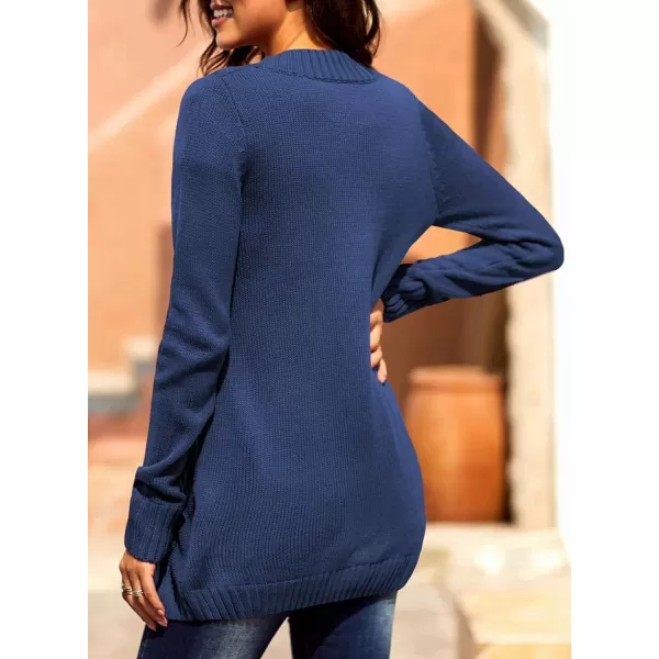 Sidefeel Women's Open Front Cardigan Sweaters Casual Button Down Knitted Coat Tops with Pockets