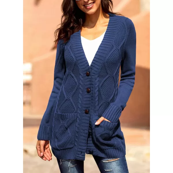 Sidefeel Women's Open Front Cardigan Sweaters Casual Button Down Knitted Coat Tops with Pockets
