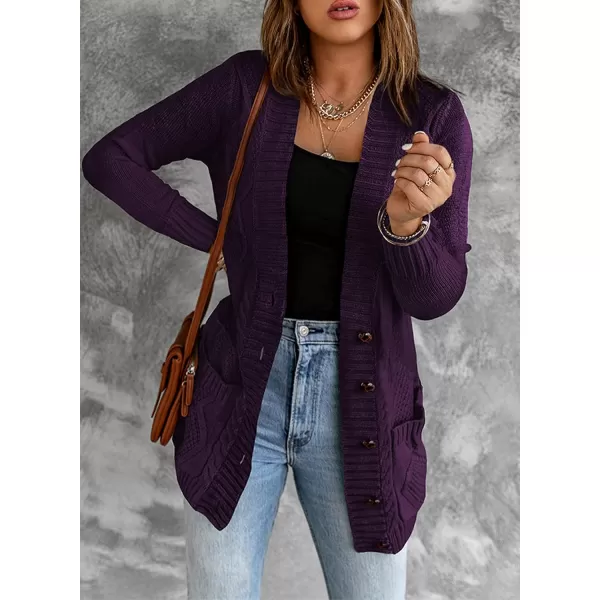 Sidefeel Women's Open Front Cardigan Sweaters Casual Button Down Knitted Coat Tops with Pockets