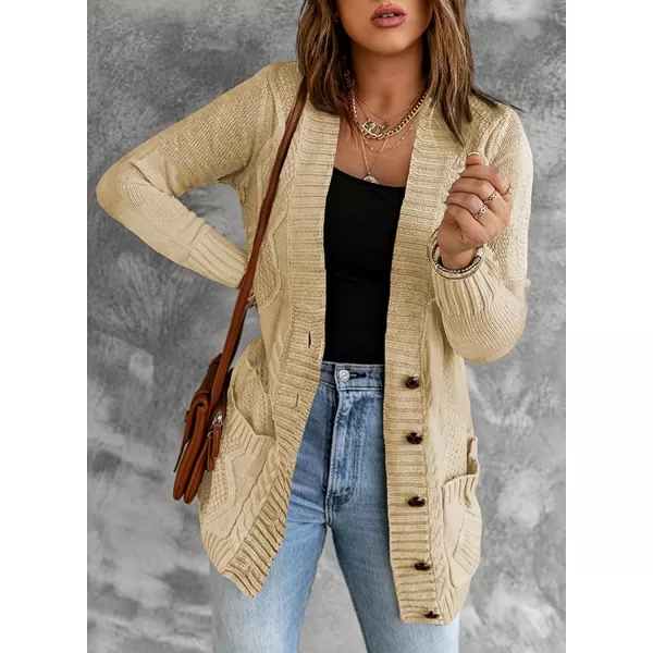 Sidefeel Women's Open Front Cardigan Sweaters Casual Button Down Knitted Coat Tops with Pockets