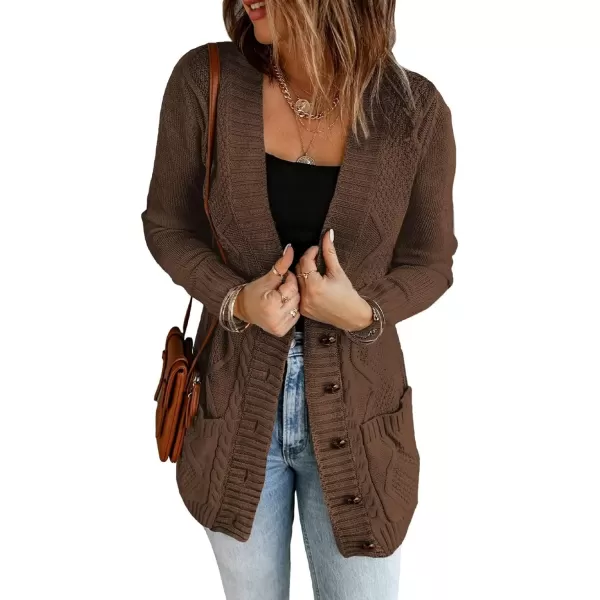 Sidefeel Women's Open Front Cardigan Sweaters Casual Button Down Knitted Coat Tops with Pockets