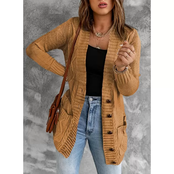 Sidefeel Women's Open Front Cardigan Sweaters Casual Button Down Knitted Coat Tops with Pockets