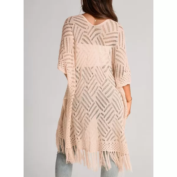 Sidefeel Women's Open Front Knit Sheer Cardigans Summer Boho Lightweight Kimono Cover Ups