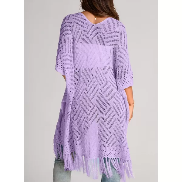 Sidefeel Women's Open Front Knit Sheer Cardigans Summer Boho Lightweight Kimono Cover Ups