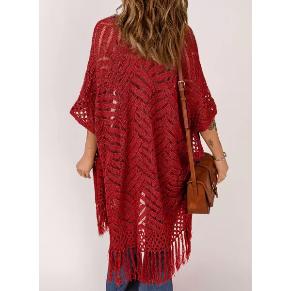 Sidefeel Women's Open Front Knit Sheer Cardigans Summer Boho Lightweight Kimono Cover Ups
