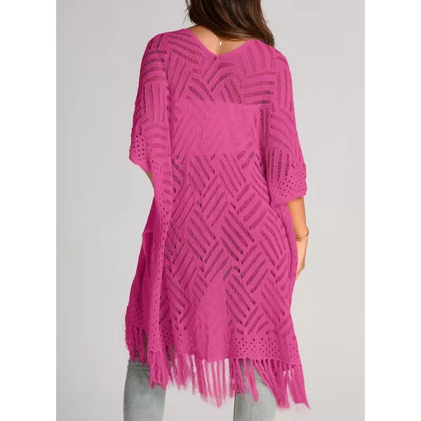 Sidefeel Women's Open Front Knit Sheer Cardigans Summer Boho Lightweight Kimono Cover Ups