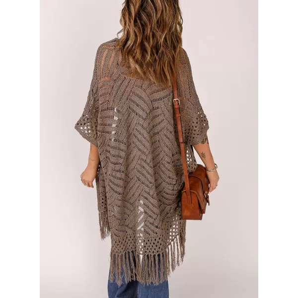 Sidefeel Women's Open Front Knit Sheer Cardigans Summer Boho Lightweight Kimono Cover Ups