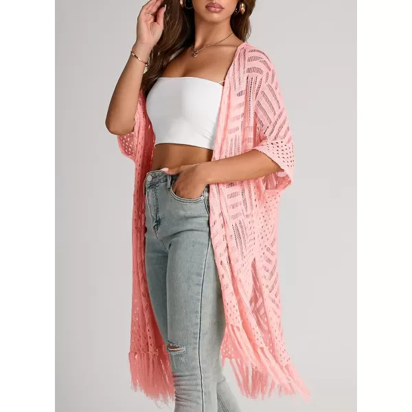 Sidefeel Women's Open Front Knit Sheer Cardigans Summer Boho Lightweight Kimono Cover Ups
