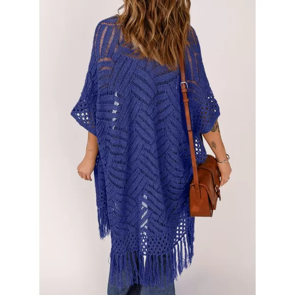 Sidefeel Women's Open Front Knit Sheer Cardigans Summer Boho Lightweight Kimono Cover Ups