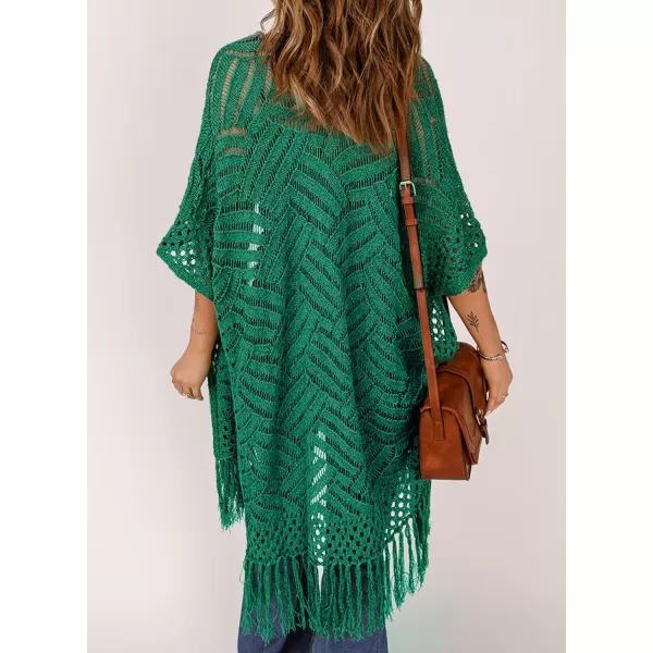 Sidefeel Women's Open Front Knit Sheer Cardigans Summer Boho Lightweight Kimono Cover Ups