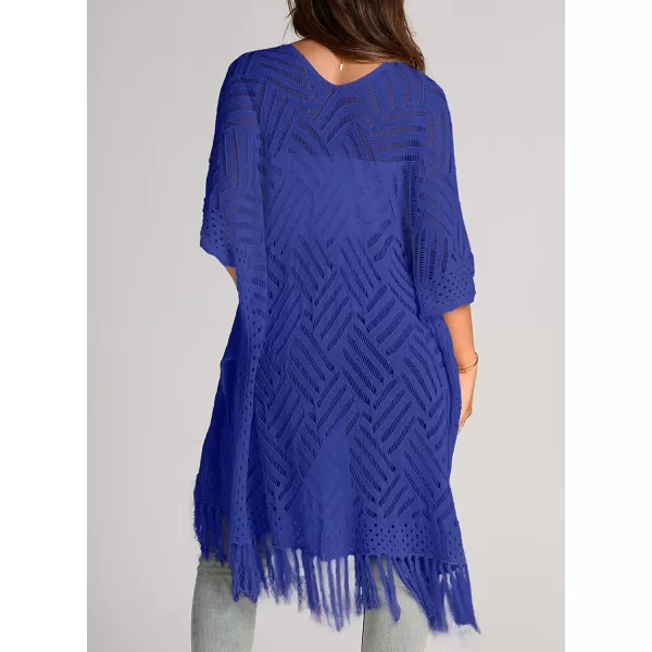 Sidefeel Women's Open Front Knit Sheer Cardigans Summer Boho Lightweight Kimono Cover Ups