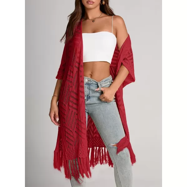Sidefeel Women's Open Front Knit Sheer Cardigans Summer Boho Lightweight Kimono Cover Ups