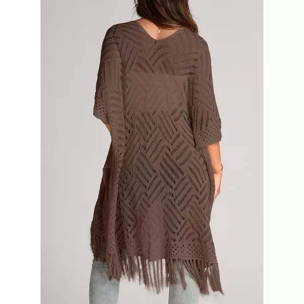 Sidefeel Women's Open Front Knit Sheer Cardigans Summer Boho Lightweight Kimono Cover Ups