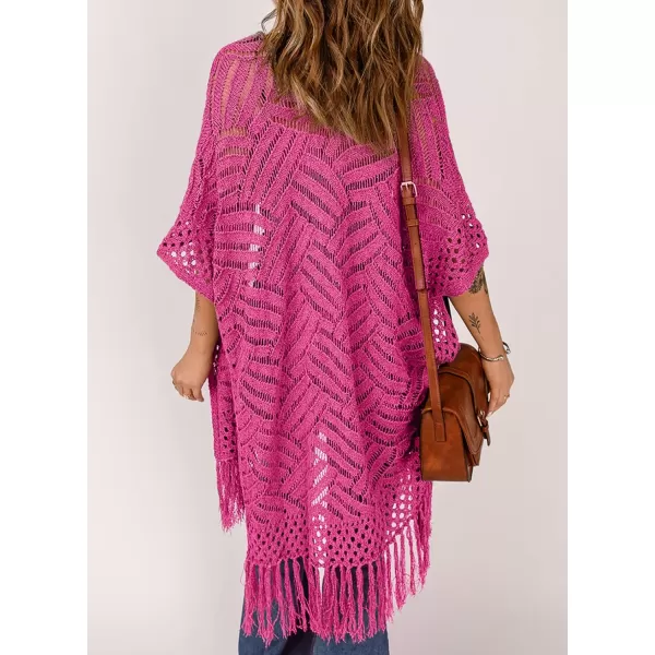 Sidefeel Women's Open Front Knit Sheer Cardigans Summer Boho Lightweight Kimono Cover Ups