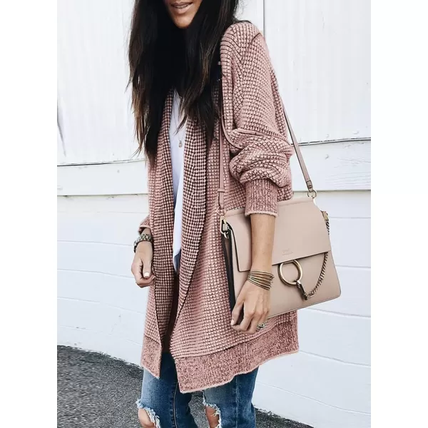 Sidefeel Womens Plaid Long Sleeve Open Front Cardigan Oversized Chunky Knit Sweaters Coat