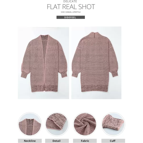 Sidefeel Womens Plaid Long Sleeve Open Front Cardigan Oversized Chunky Knit Sweaters Coat