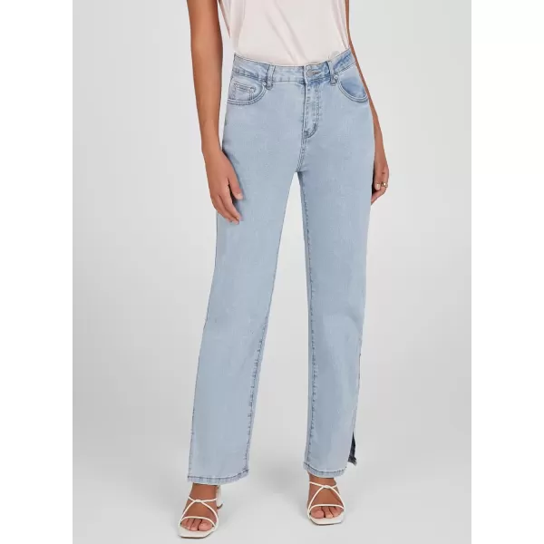 Sidefeel Women's Ripped High Waisted Flared Jeans Wide Leg Destroyed Denim Pants