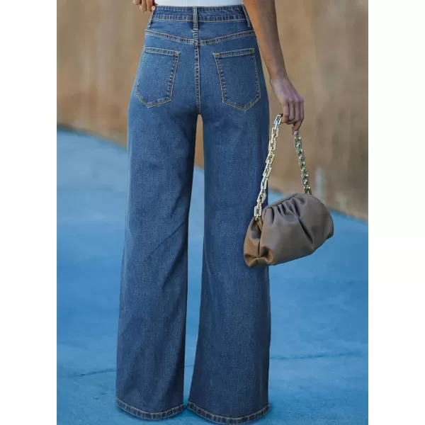 Sidefeel Women's Ripped High Waisted Flared Jeans Wide Leg Destroyed Denim Pants