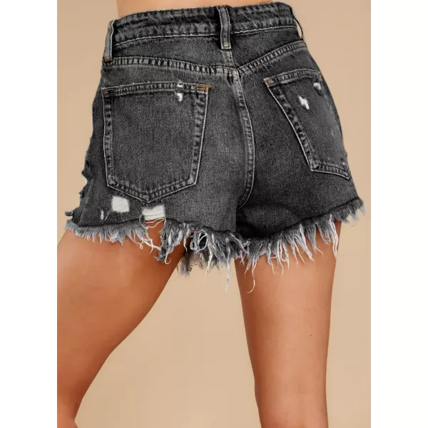 Sidefeel Women's Ripped Jean Shorts Mid Rise Summer Denim Pants