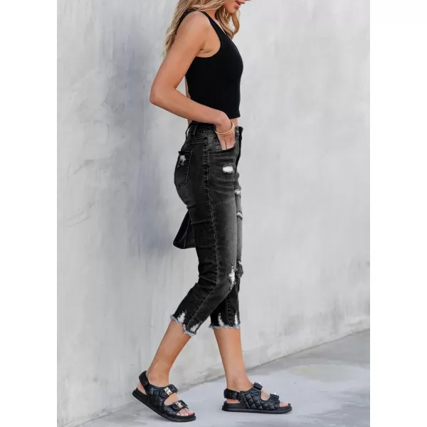 Sidefeel Women's Ripped Jeans Straight Leg Distressed Boyfriend Denim Pants