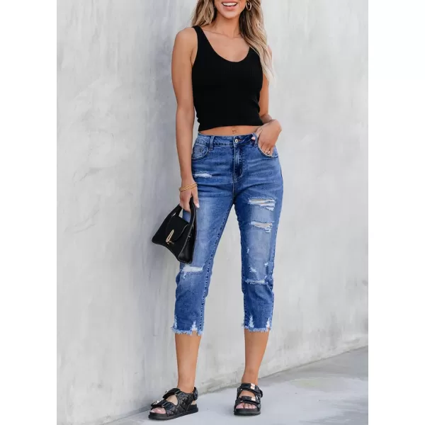 Sidefeel Women's Ripped Jeans Straight Leg Distressed Boyfriend Denim Pants