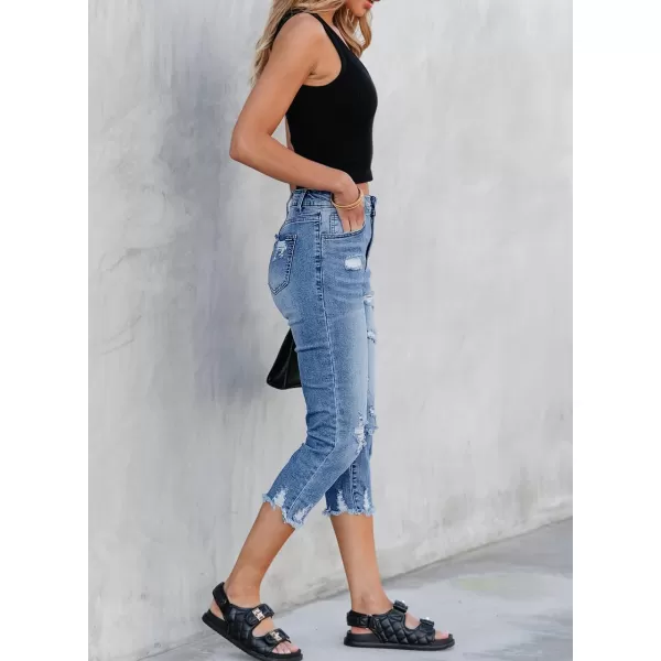 Sidefeel Women's Ripped Jeans Straight Leg Distressed Boyfriend Denim Pants