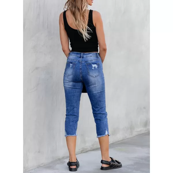 Sidefeel Women's Ripped Jeans Straight Leg Distressed Boyfriend Denim Pants