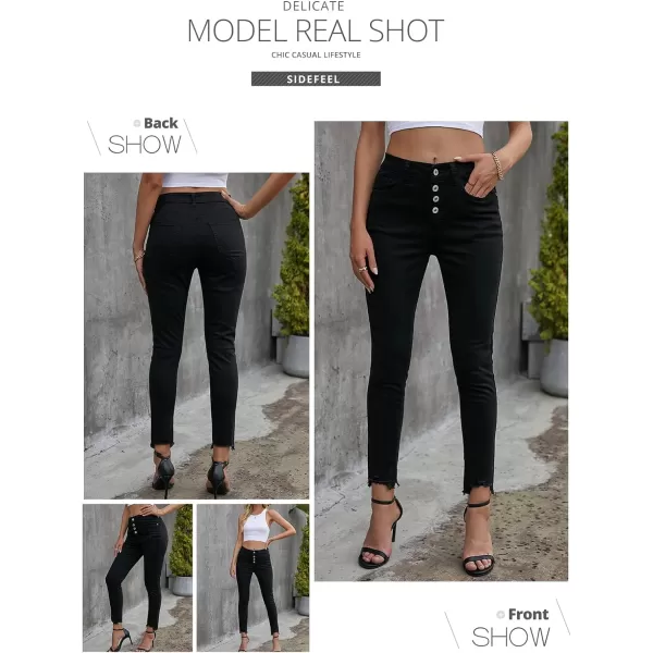 Sidefeel Women's Ripped Jeans Straight Leg Distressed Boyfriend Denim Pants