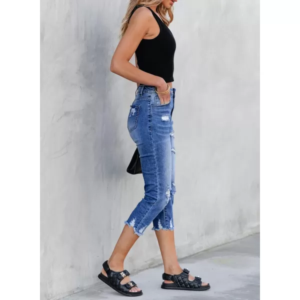 Sidefeel Women's Ripped Jeans Straight Leg Distressed Boyfriend Denim Pants
