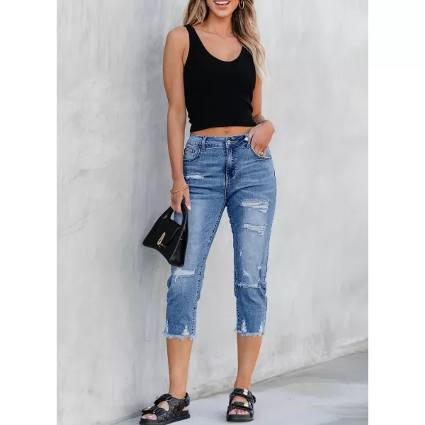 Sidefeel Women's Ripped Jeans Straight Leg Distressed Boyfriend Denim Pants