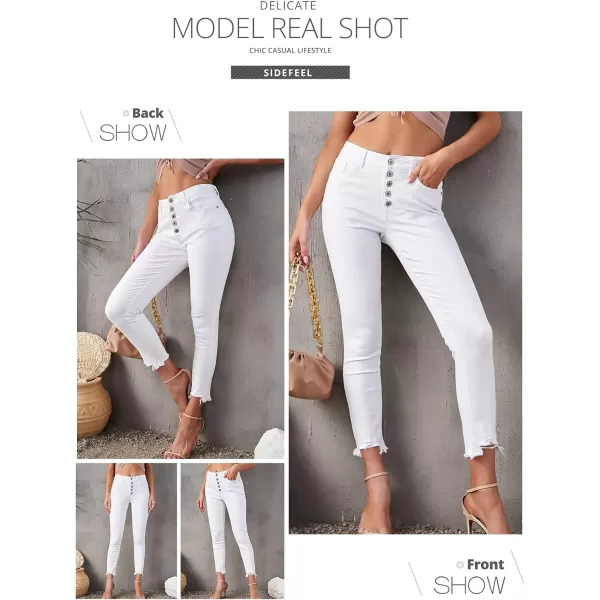 Sidefeel Women's Ripped Jeans Straight Leg Distressed Boyfriend Denim Pants