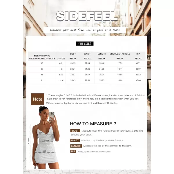 Sidefeel Women's Square Neck Bodice Dress Sequin Glitter Sexy Spaghetti Strap Sleeveless Backless Bodycon Mini Dresses