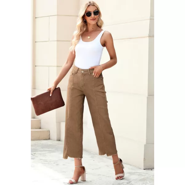 Sidefeel Women's Wide Leg Capri Jeans Casual Summer Straight Leg Denim Pants with Pockets