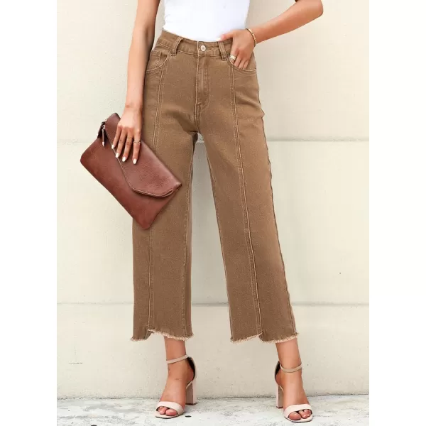 Sidefeel Women's Wide Leg Capri Jeans Casual Summer Straight Leg Denim Pants with Pockets