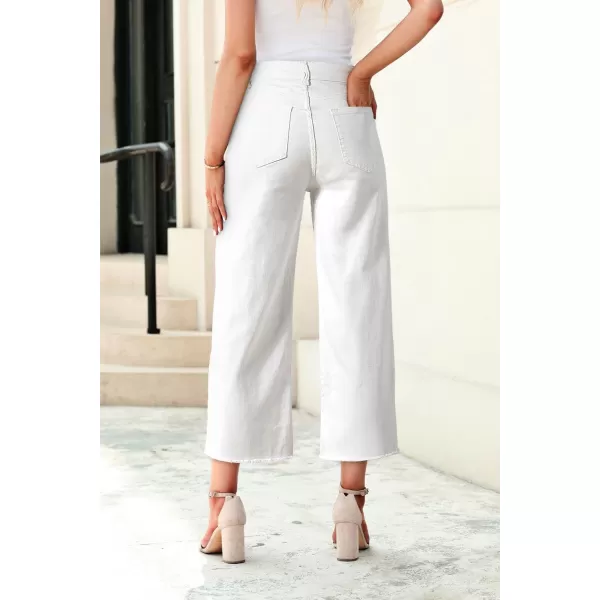 Sidefeel Women's Wide Leg Capri Jeans Casual Summer Straight Leg Denim Pants with Pockets