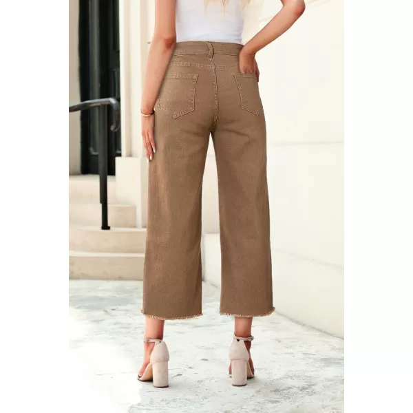 Sidefeel Women's Wide Leg Capri Jeans Casual Summer Straight Leg Denim Pants with Pockets