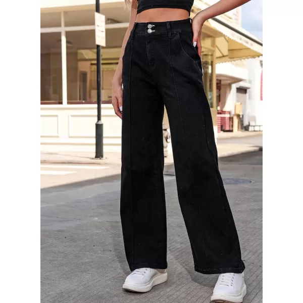 Sidefeel Womens Wide Leg Jeans Casual Baggy High Waisted Stretch Denim Pants