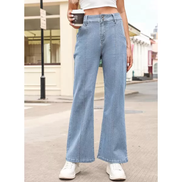 Sidefeel Womens Wide Leg Jeans Casual Baggy High Waisted Stretch Denim Pants