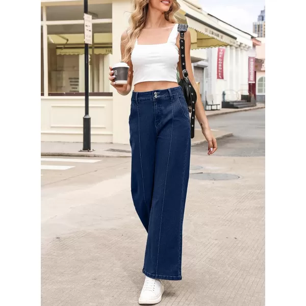 Sidefeel Womens Wide Leg Jeans Casual Baggy High Waisted Stretch Denim Pants