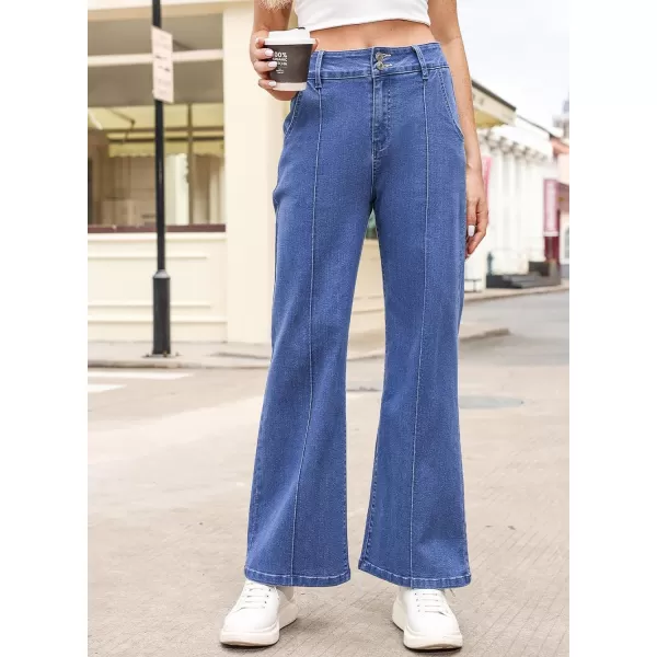 Sidefeel Womens Wide Leg Jeans Casual Baggy High Waisted Stretch Denim Pants